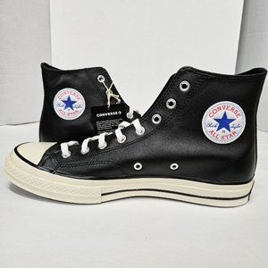 Converse Leather Childrens Shoes Chuck 70 Black Leather Converse - Main Image